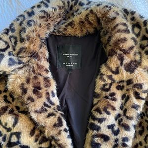 Zara faux fur leopard cheetah print coat